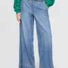 Jeans baggy a vita media, ultra morbidi e con pieghe