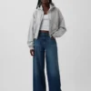 Jeans baggy a vita media ultrasoft con fibbia