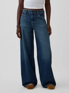 Jeans baggy a vita media ultrasoft con fibbia
