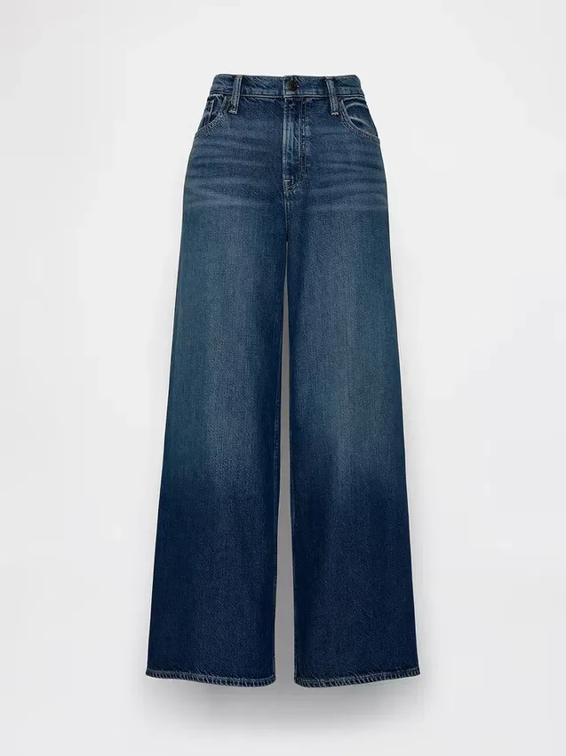 Jeans baggy a vita media ultrasoft con fibbia