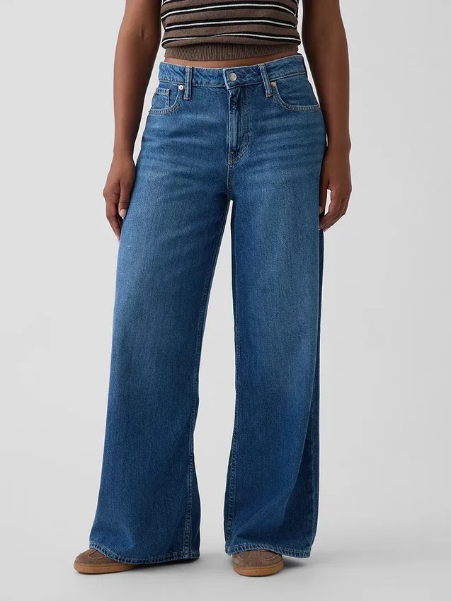 Jeans baggy a vita media ultrasoft per taglie curvy