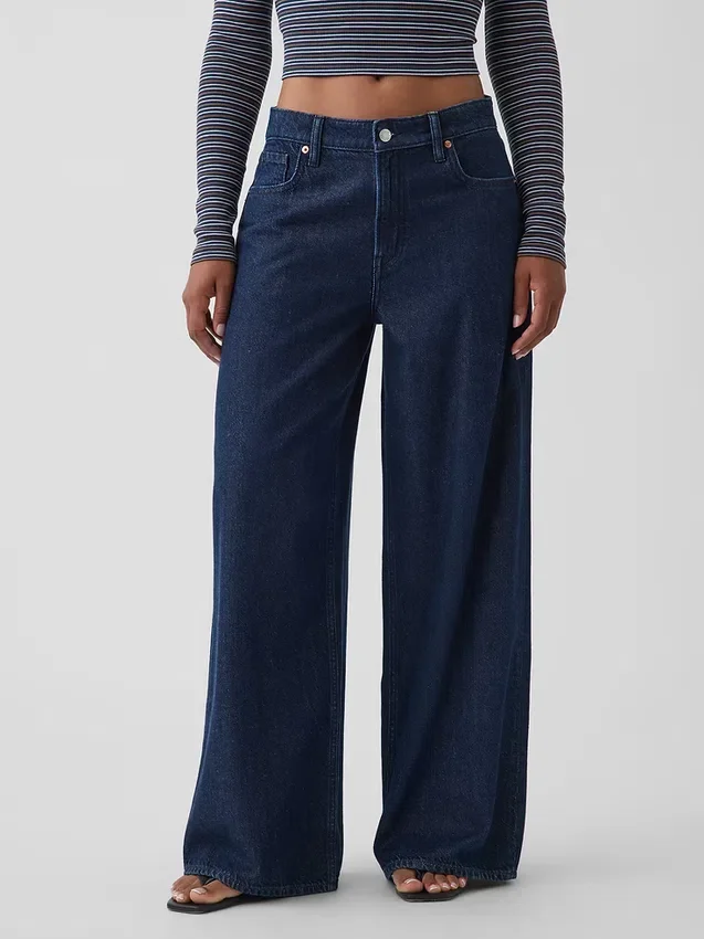 Jeans baggy a vita media ultrasoft per taglie curvy