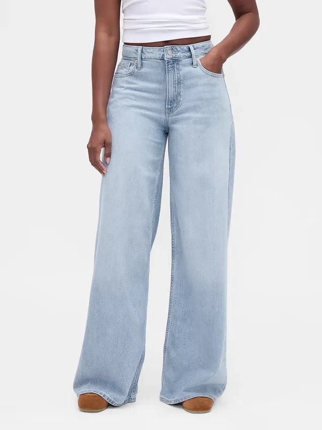 Jeans baggy a vita media ultrasoft per taglie curvy