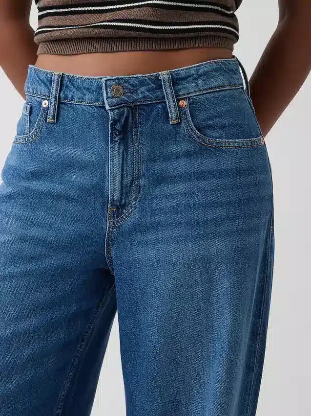 Jeans baggy a vita media ultrasoft per taglie curvy