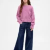 Jeans baggy da bambino a vita bassa con effetto metallizzato