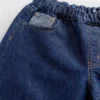Jeans baggy da bambino a vita bassa con effetto metallizzato