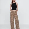 Jeans baggy leopardati ultra morbidi a vita media