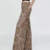 Jeans baggy leopardati ultra morbidi a vita media