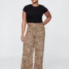 Jeans baggy leopardati ultra morbidi a vita media