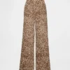 Jeans baggy leopardati ultra morbidi a vita media