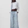 Jeans baggy morbidi a vita media