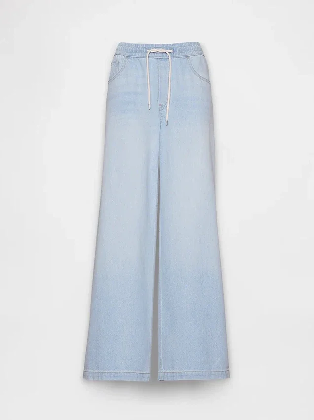 Jeans baggy morbidi a vita media