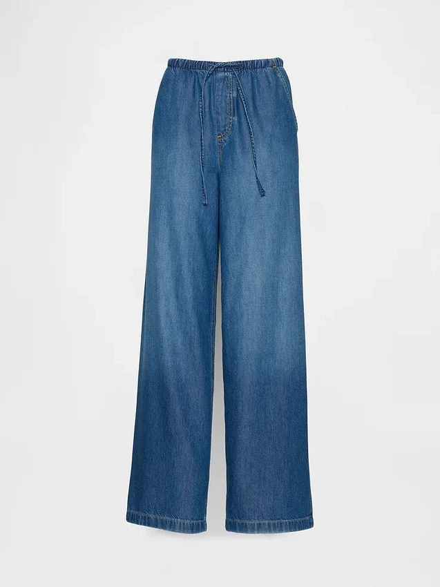 Jeans baggy morbidi a vita media