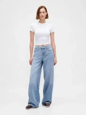 Jeans baggy ultrasoft a vita media