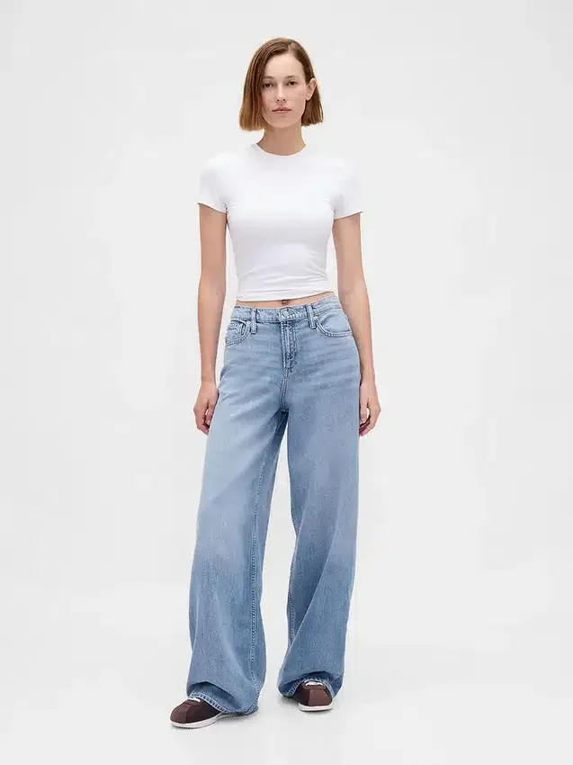 Jeans baggy ultrasoft a vita media