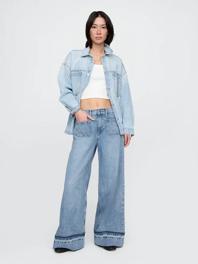 Jeans baggy ultrasoft a vita media