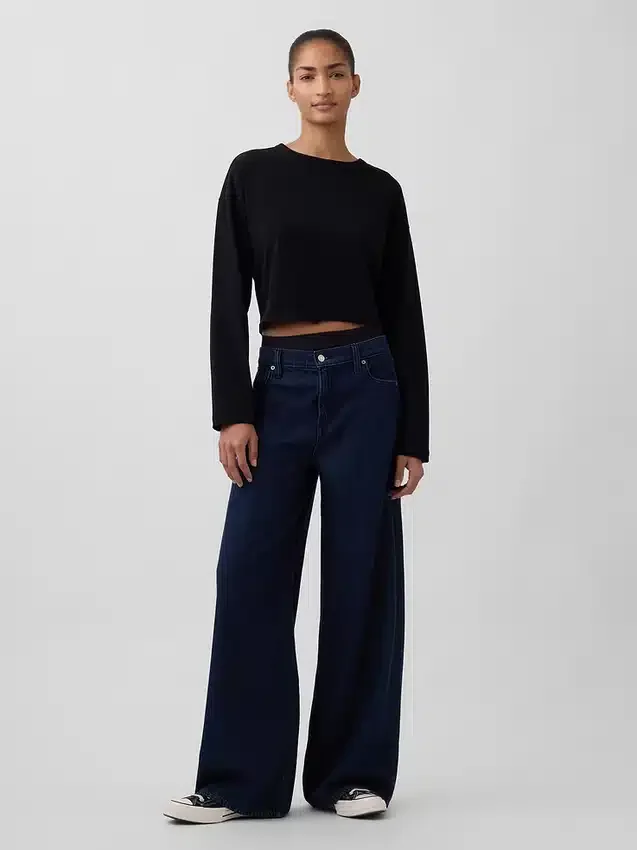 Jeans baggy ultrasoft a vita media