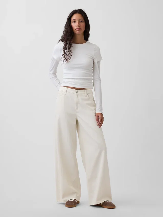 Jeans baggy ultrasoft a vita media