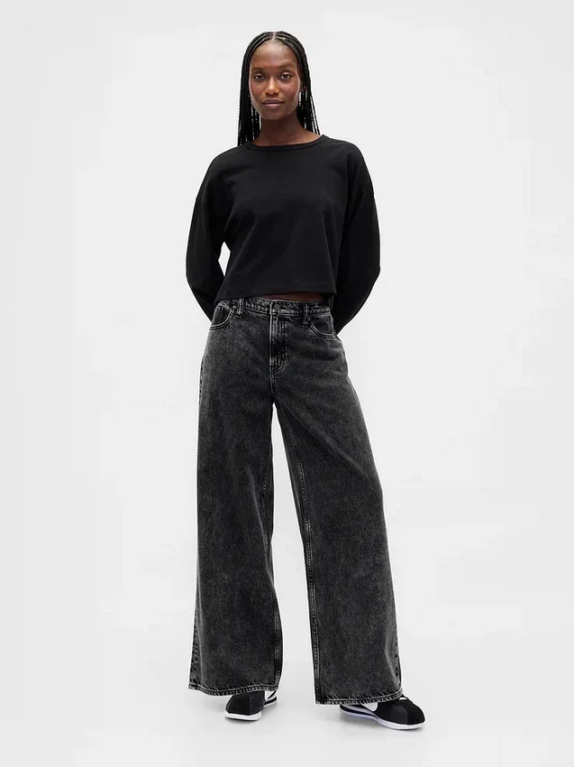 Jeans baggy ultrasoft a vita media