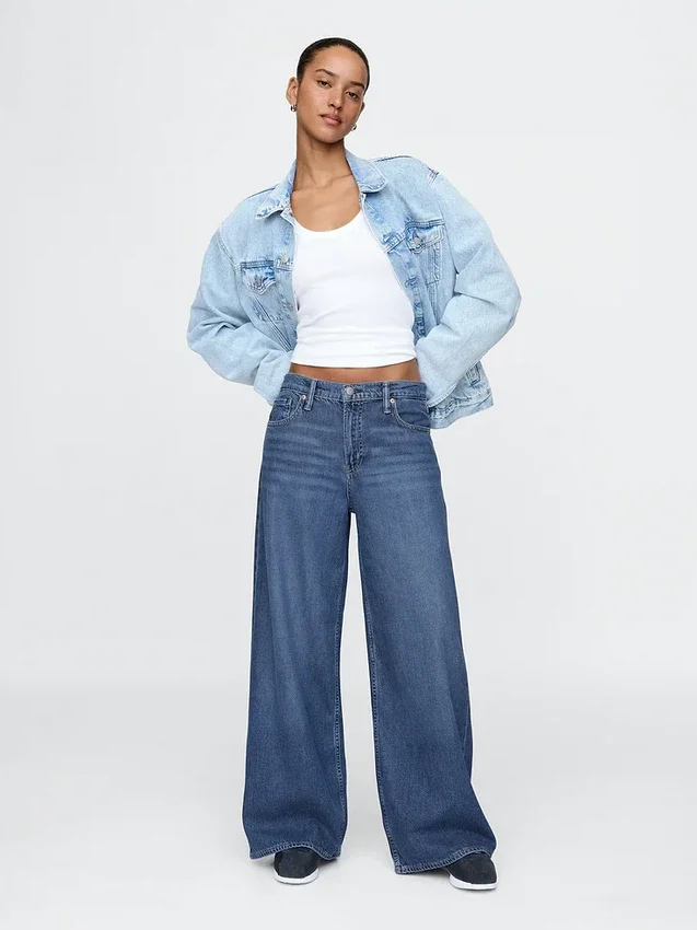 Jeans baggy ultrasoft a vita media