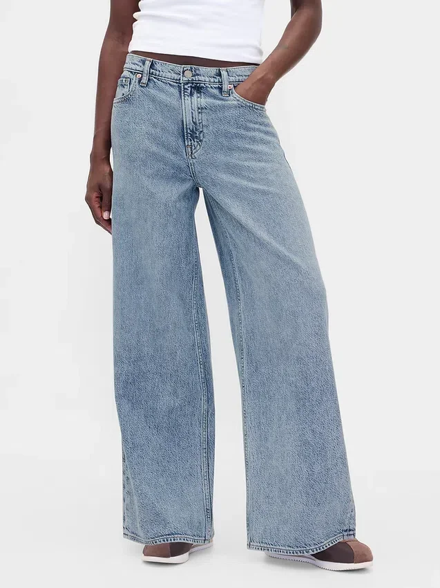 Jeans baggy ultrasoft a vita media