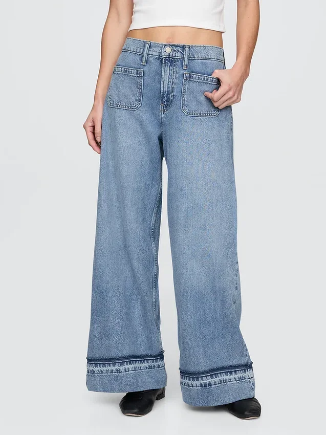 Jeans baggy ultrasoft a vita media