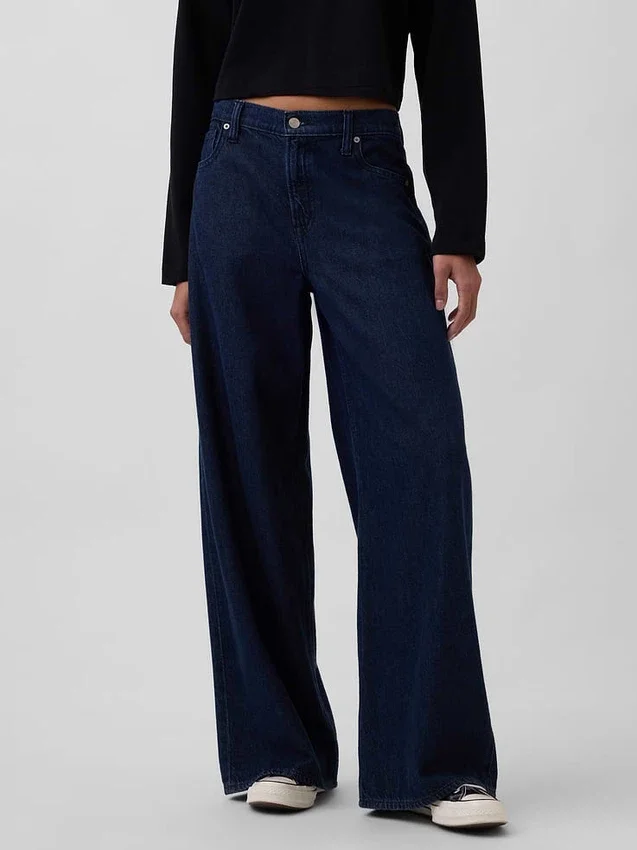 Jeans baggy ultrasoft a vita media