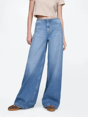 Jeans baggy ultrasoft a vita media