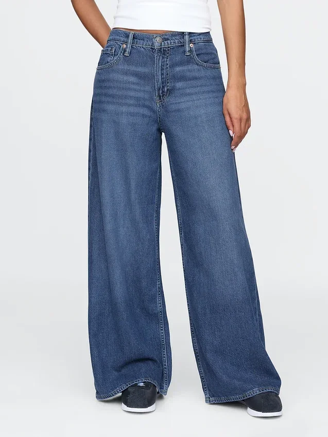 Jeans baggy ultrasoft a vita media