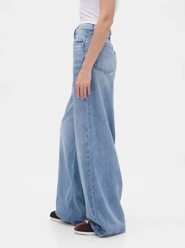 Jeans baggy ultrasoft a vita media