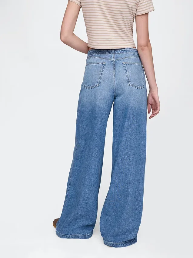 Jeans baggy ultrasoft a vita media