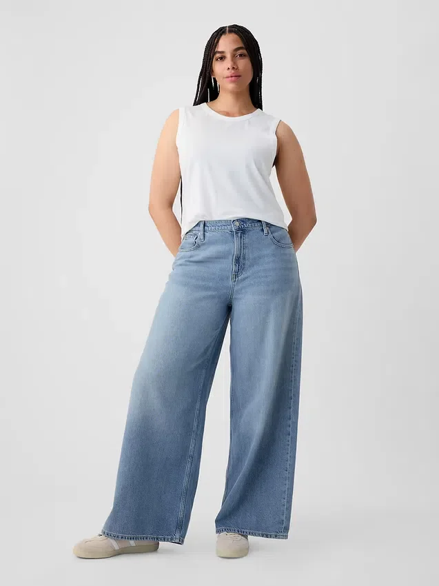 Jeans baggy ultrasoft a vita media