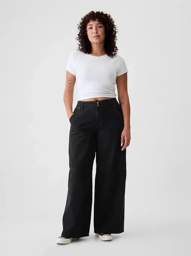 Jeans baggy ultrasoft a vita media