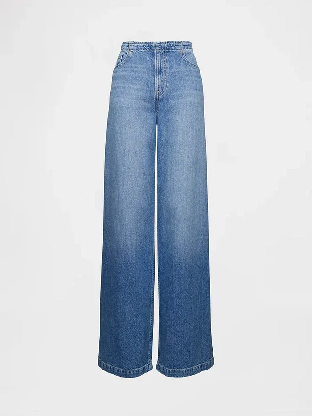 Jeans baggy ultrasoft a vita media