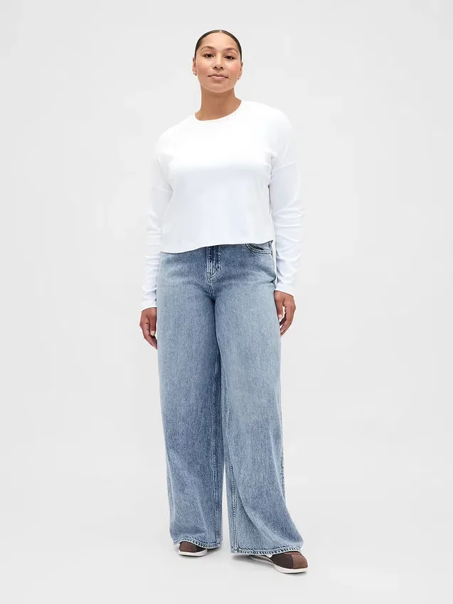 Jeans baggy ultrasoft a vita media