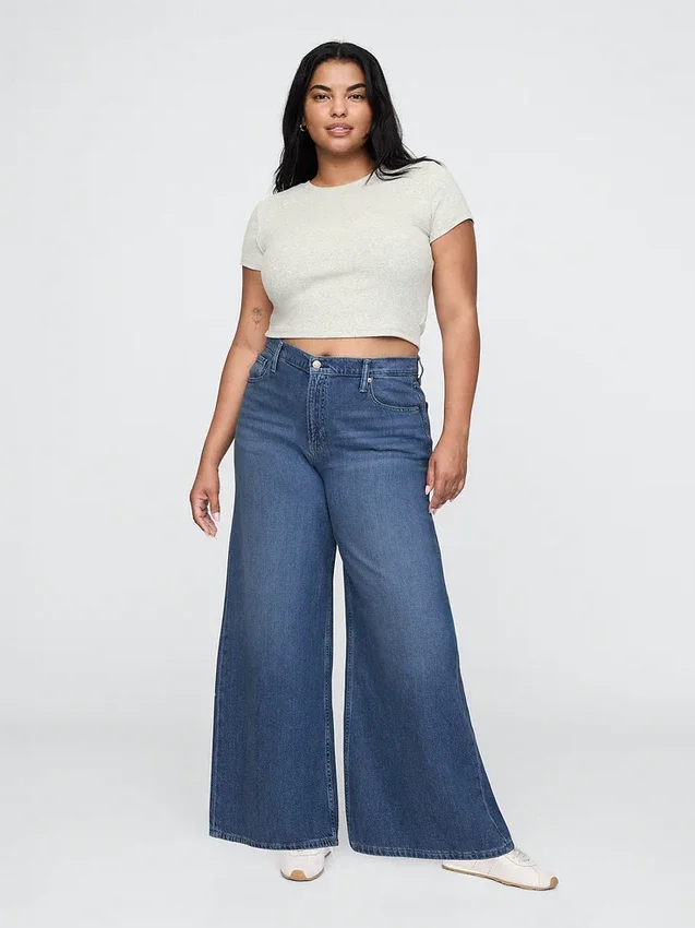 Jeans baggy ultrasoft a vita media