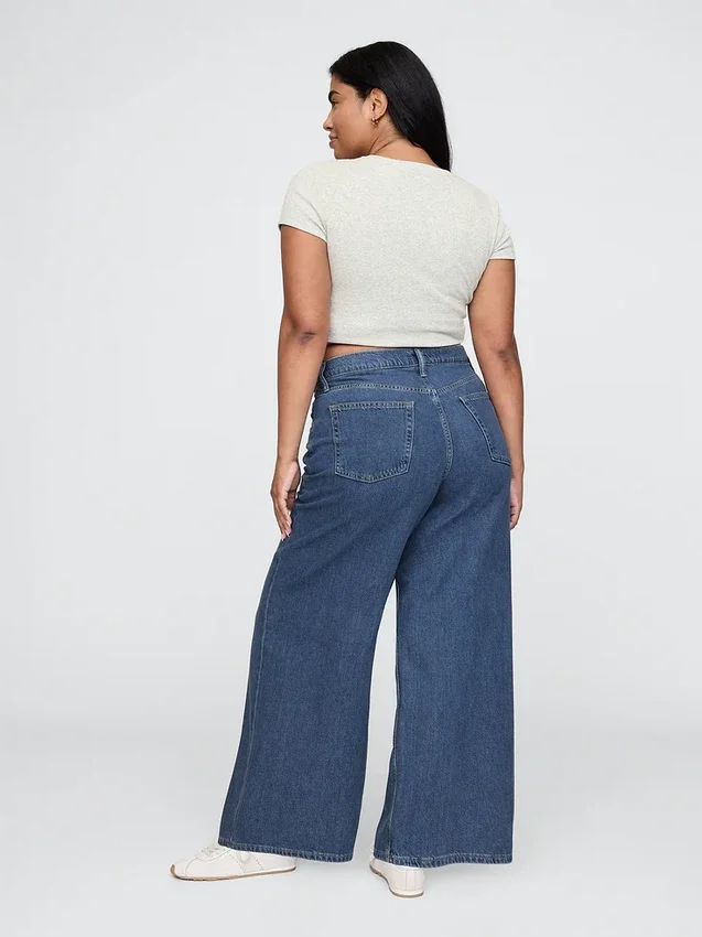 Jeans baggy ultrasoft a vita media