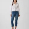 Jeans capri a vita alta
