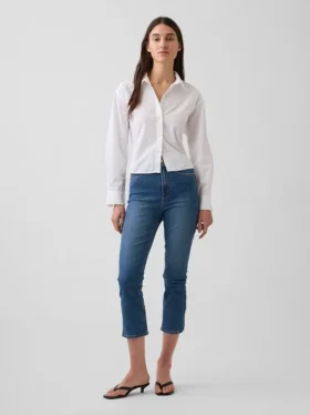 Jeans capri a vita alta