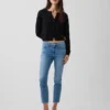 Jeans capri a vita bassa