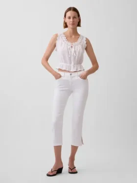 Jeans capri a vita bassa