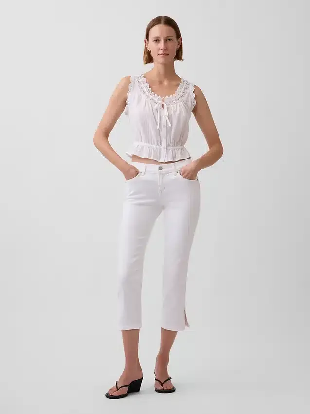 Jeans capri a vita bassa