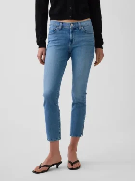 Jeans capri a vita bassa