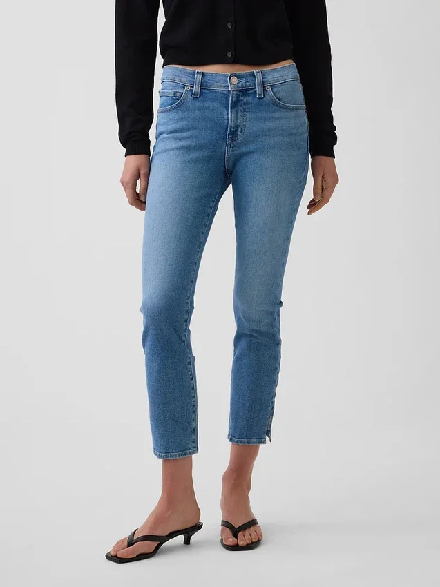 Jeans capri a vita bassa
