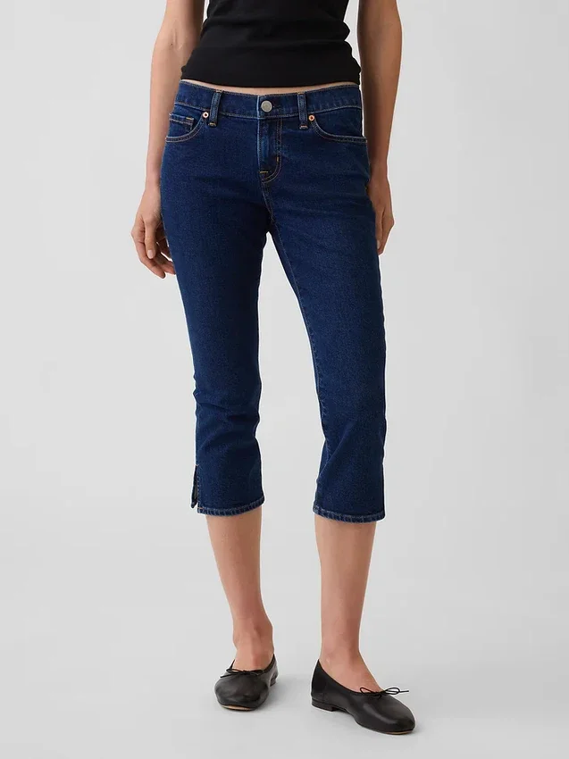 Jeans capri a vita bassa