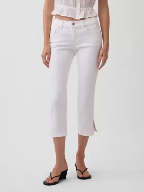 Jeans capri a vita bassa