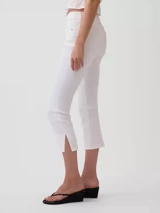 Jeans capri a vita bassa