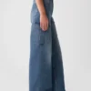 Jeans cargo a vita alta e gamba larga