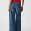 Jeans cargo a vita alta e gamba larga