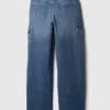 Jeans cargo a vita alta e gamba larga